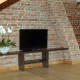 Crude solid wall, in combination with the old wooden floor provides a feeling of home